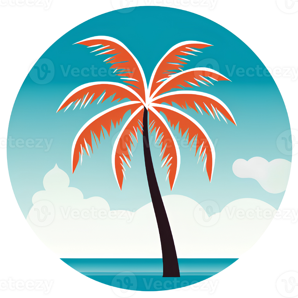 beach coconut tree foldchair ai generate png