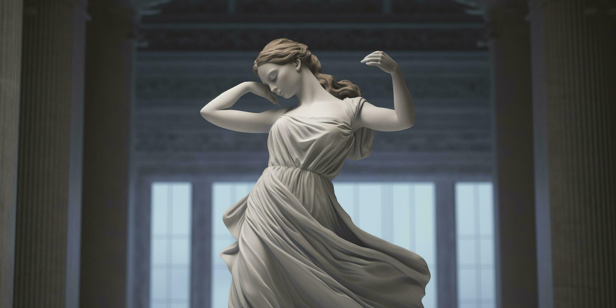 Marble statue of a ballerina. Generative AI photo