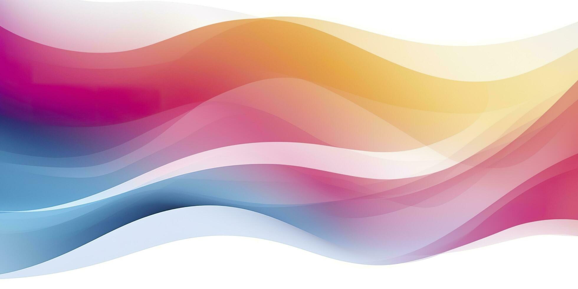 Colorful abstract wave lines flowing horizontally on a white background, ideal for technology, music, science and the digital world. AI Generative photo