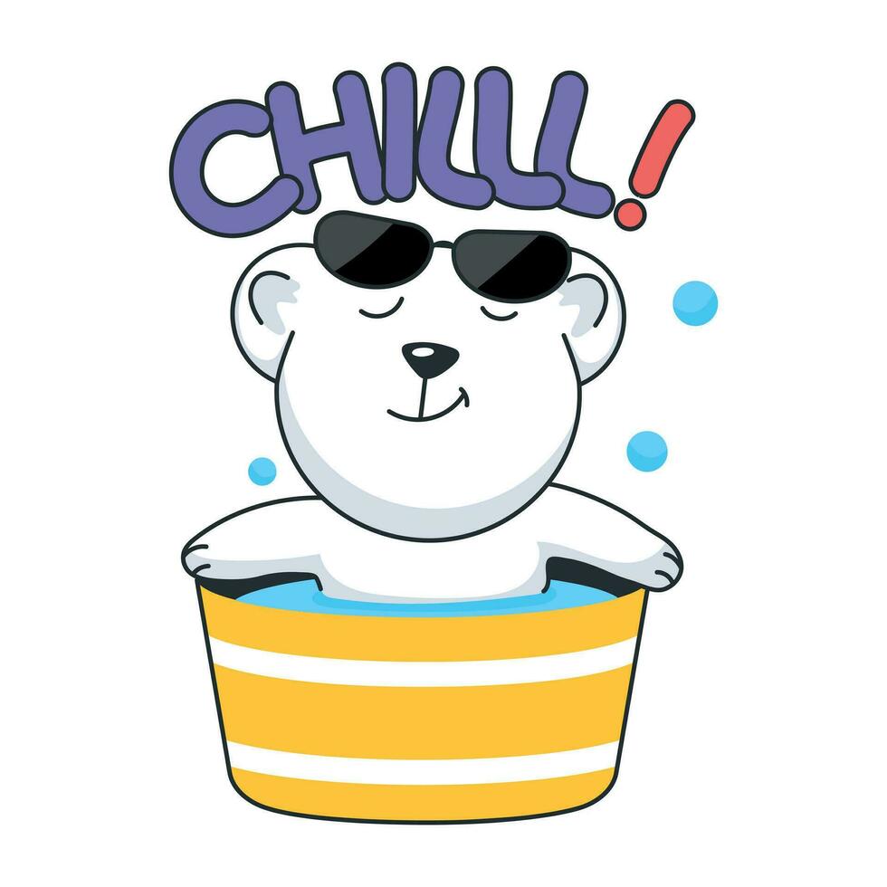 Trendy Chilling Bear vector