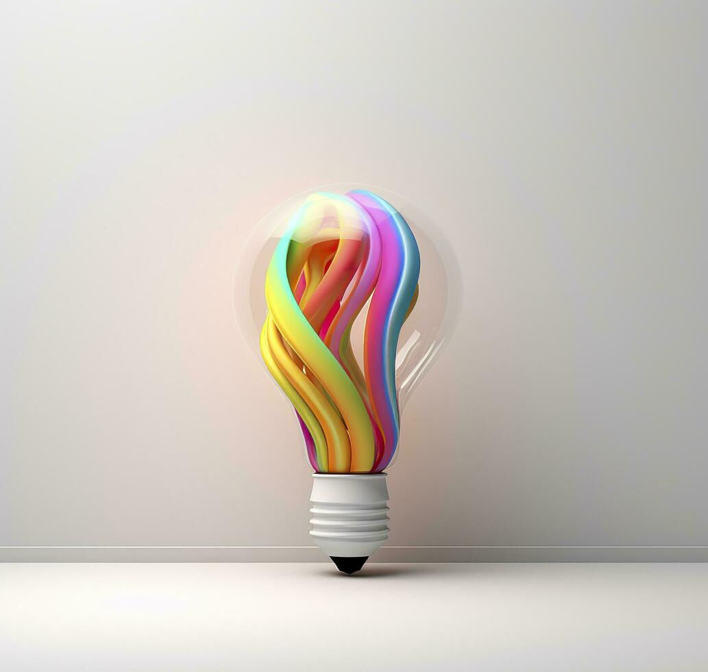 3d light on in the white background. Generative AI photo