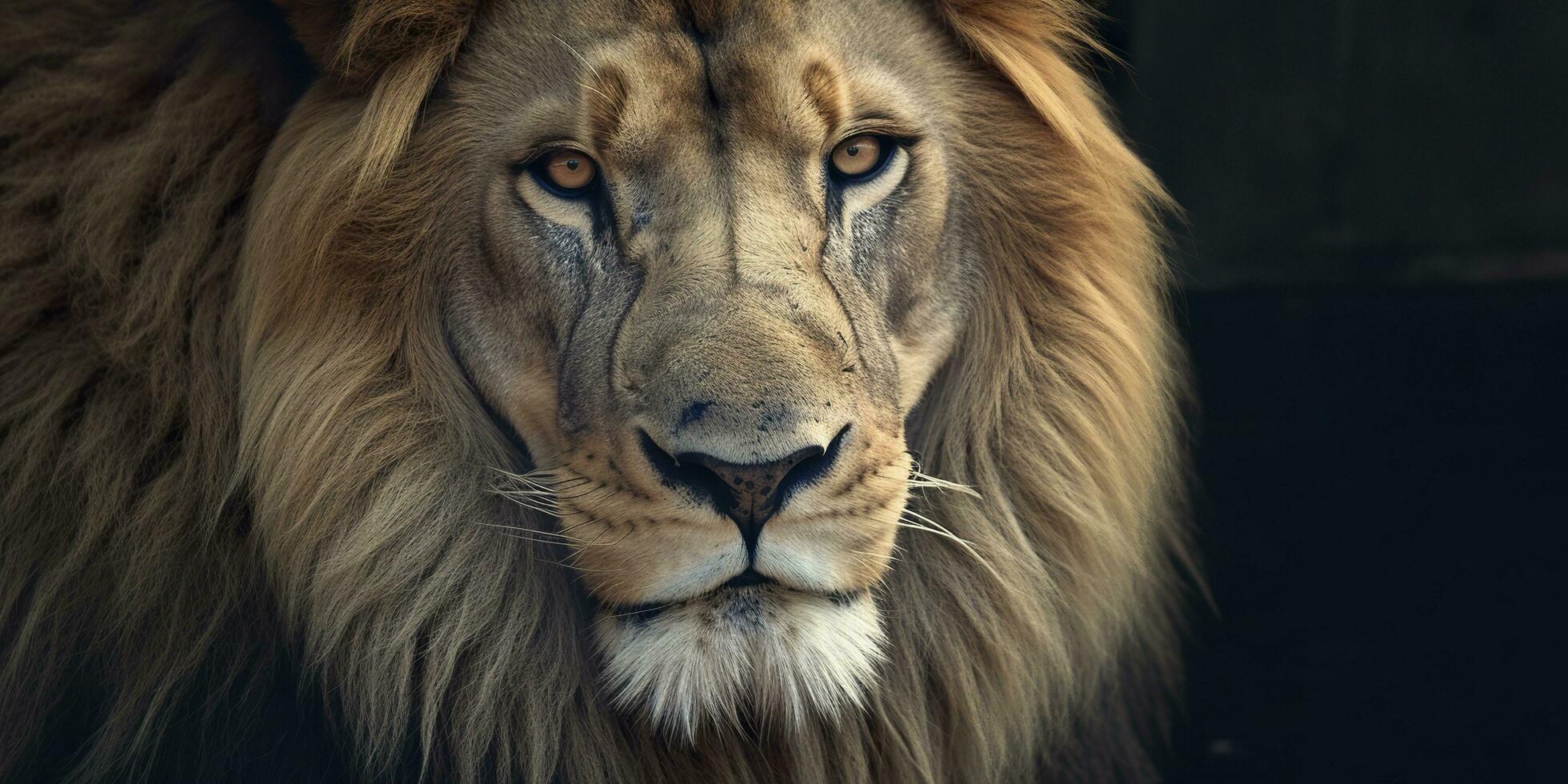 Close up of an African lion. Generative AI photo