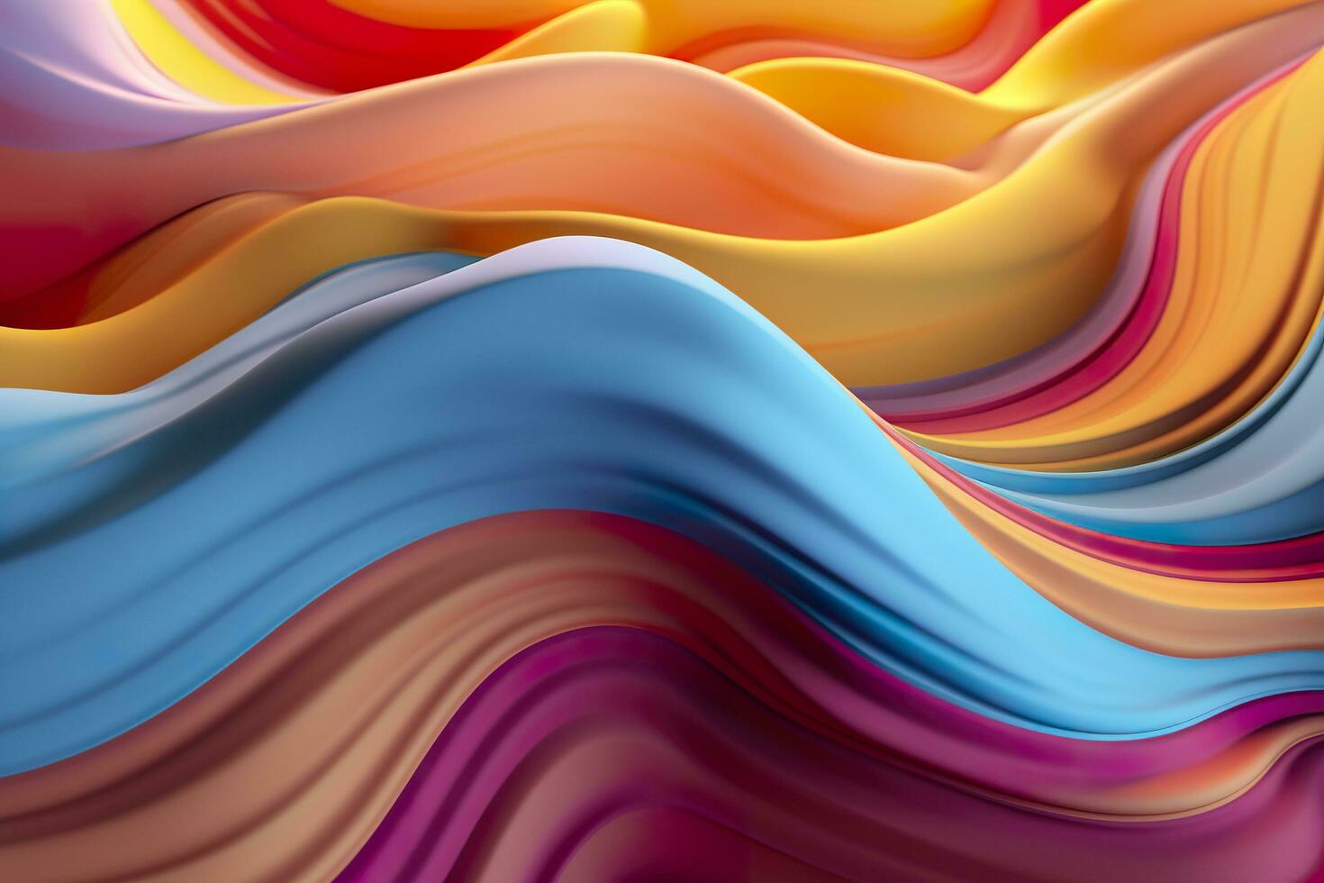 Abstract 3D Render. Colorful Background Design with Soft, Wavy Waves. Modern Abstract Wave Background. AI Generative photo