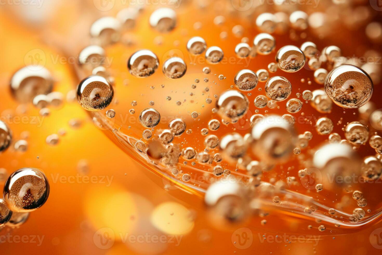 A microscopic view of yeast fermentation bubbles isolated on a gradient background photo