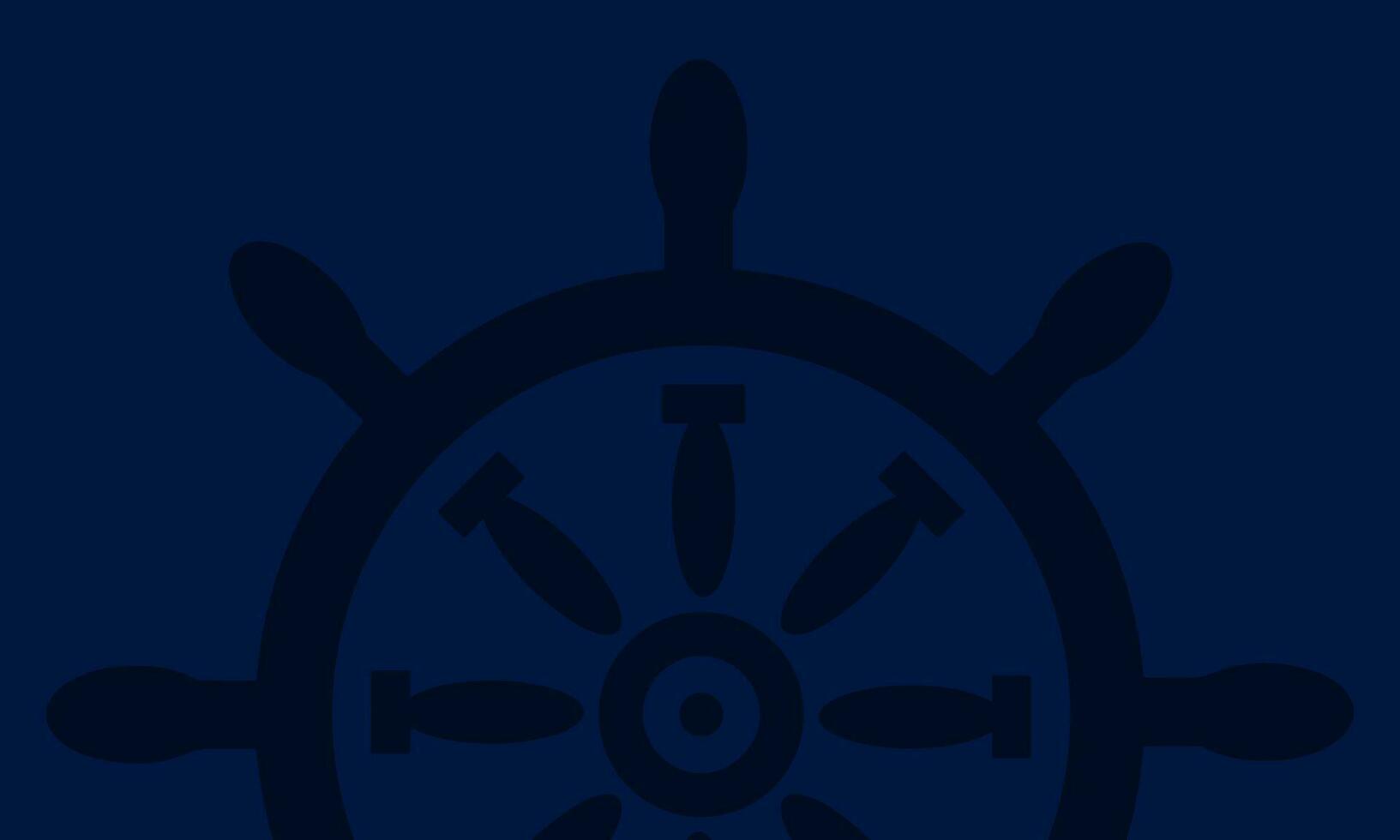 Columbus day blue background, steering wheel and copy space area. Vector illustration