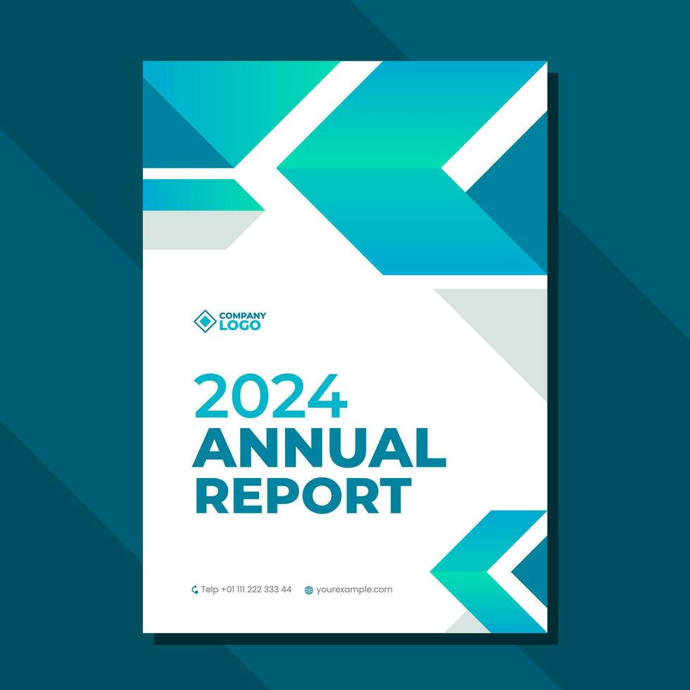 Geometric annual report business flyer template design vector