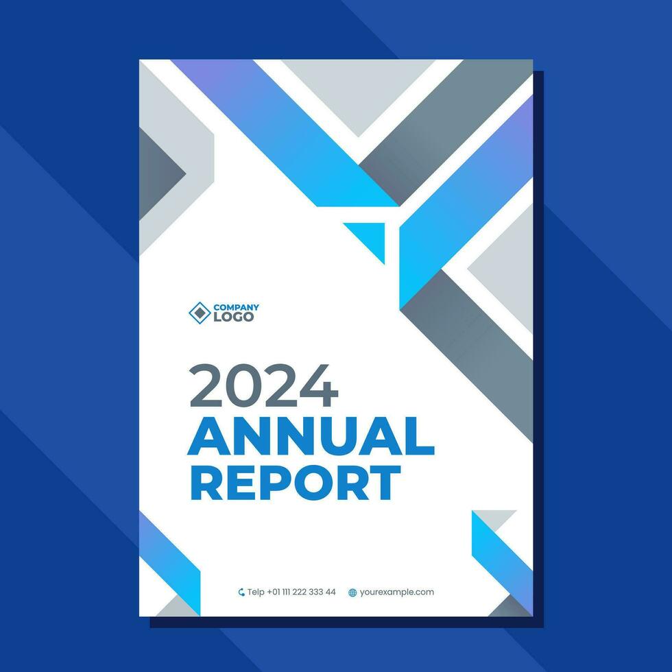 Geometric annual report business flyer template design vector