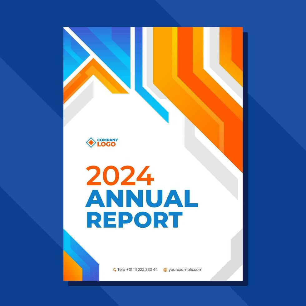 Geometric annual report business flyer template design vector