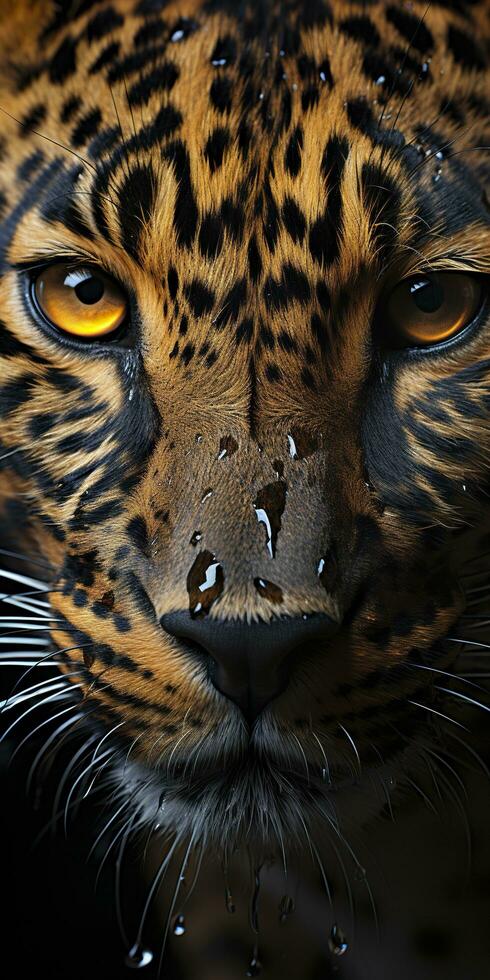Leopard macro photography. AI Generated photo