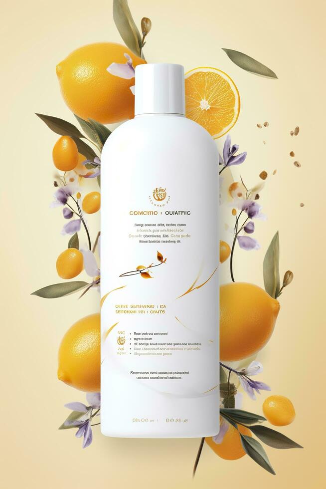 Beautiful flyer to present a store that sells products, body care, soap, cream, oil. Generative AI photo