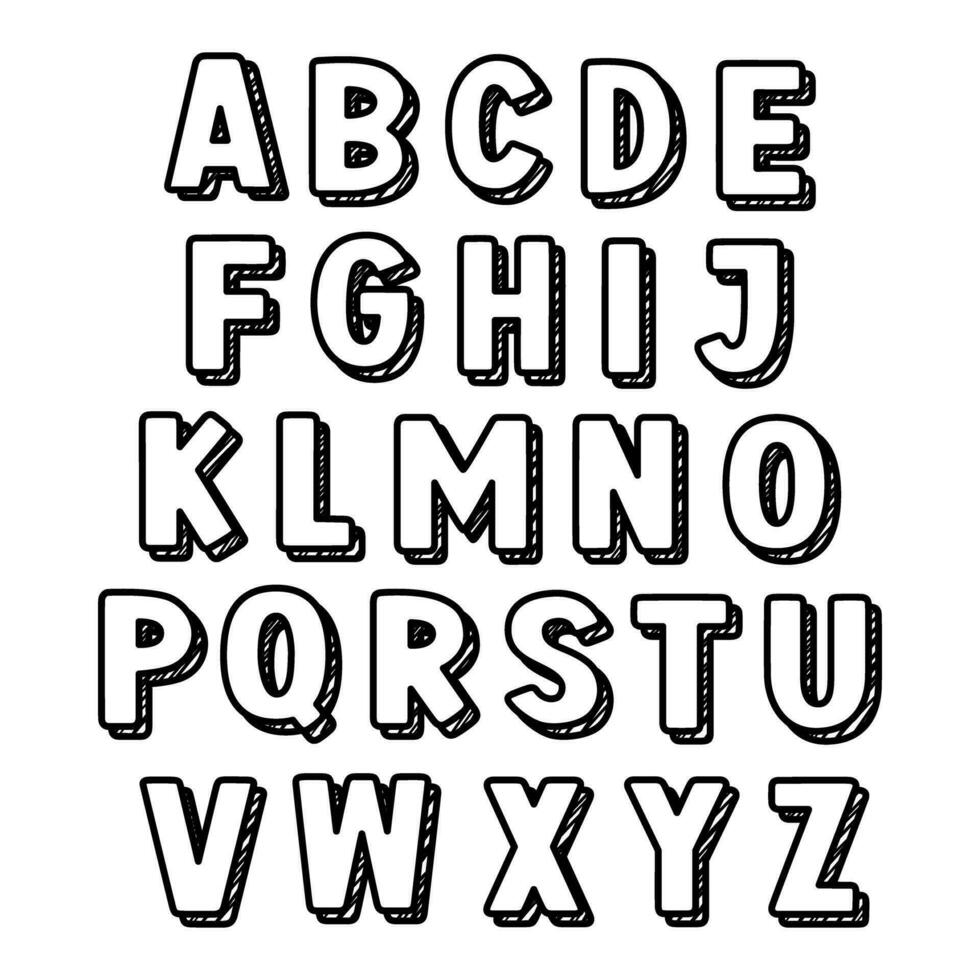 Vector Lowercase Alphabet Decorative Letters Patterned Negative