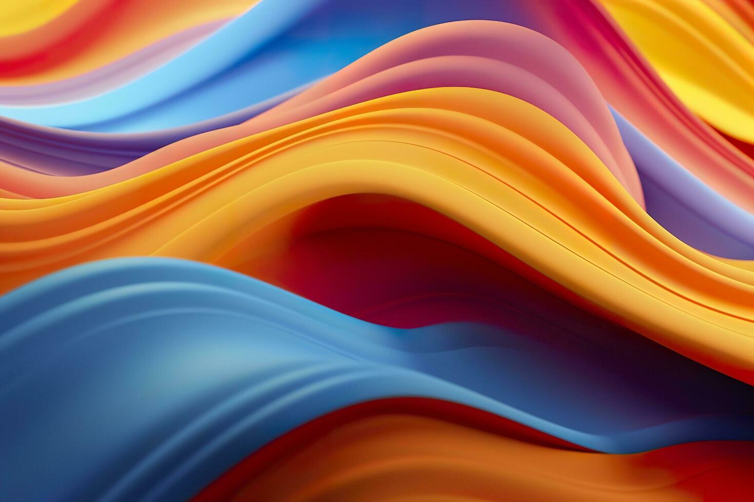 Abstract 3D Render. Colorful Background Design with Soft, Wavy Waves. Modern Abstract Wave Background. AI Generative photo