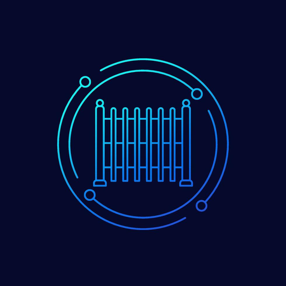 fence icon, linear vector design