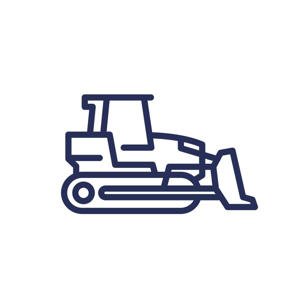 Crawler dozer line icon on white vector