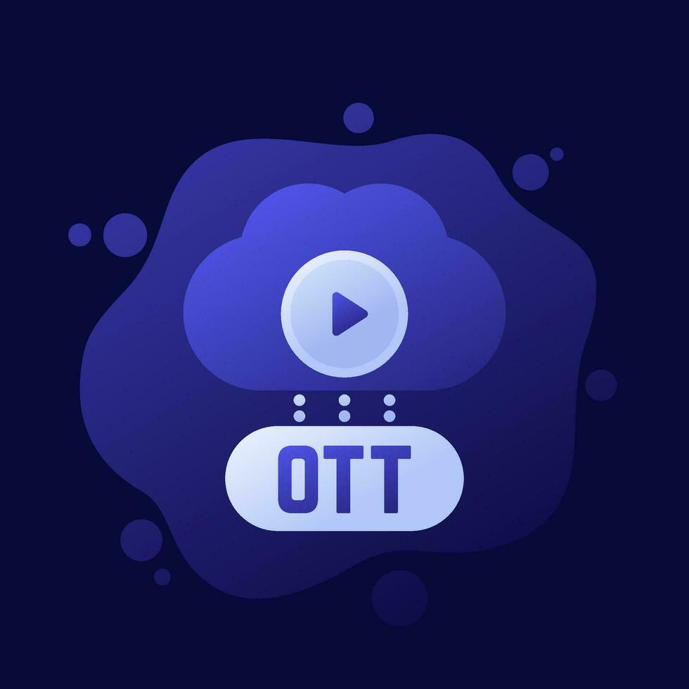 OTT platform icon with a cloud, vector design
