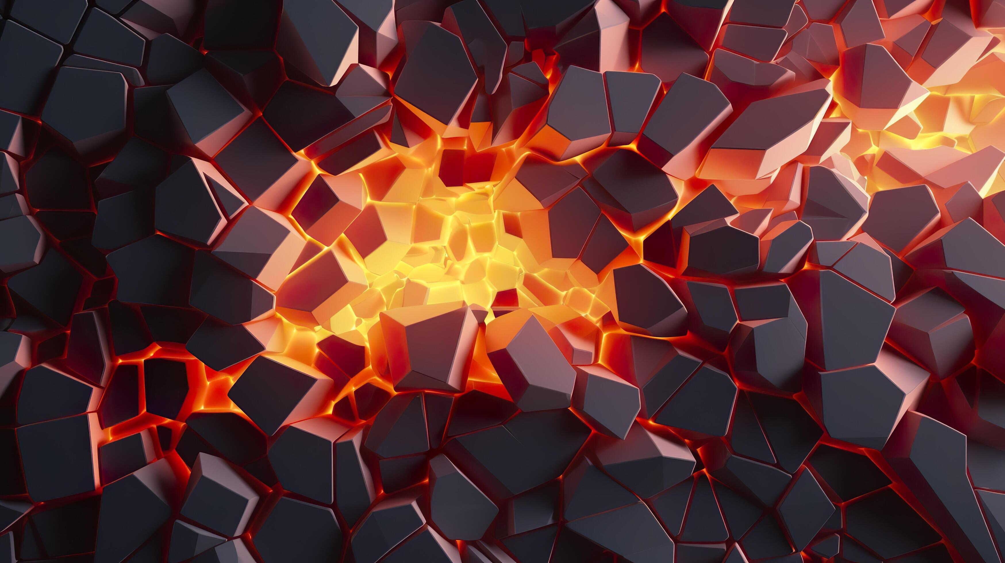 Abstract geometric background. Explosion power design with the crushing