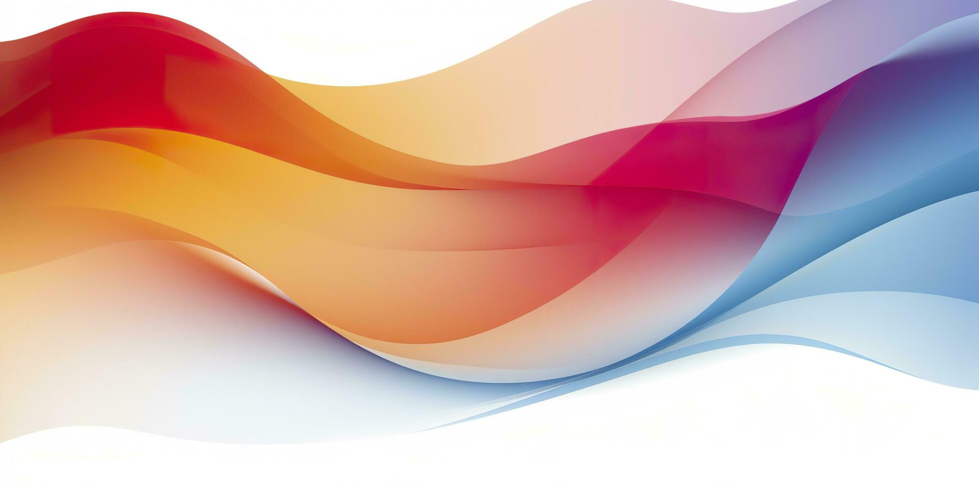 Colorful abstract wave lines flowing horizontally on a white background, ideal for technology, music, science and the digital world. AI Generative photo