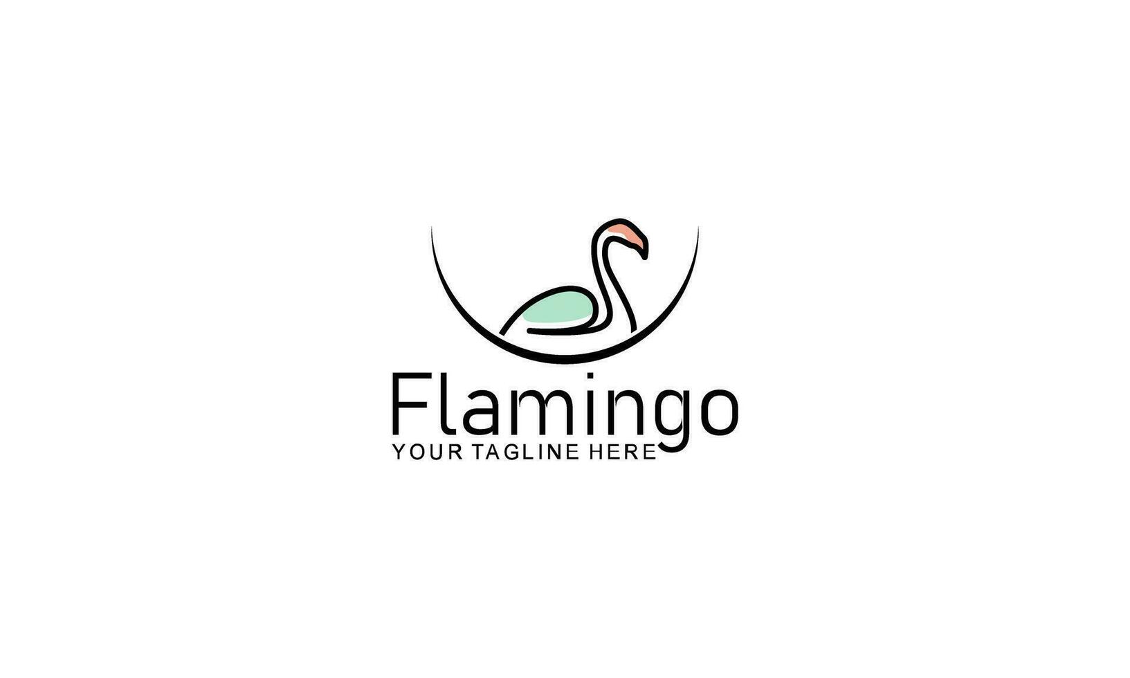 diseño de concepto de logotipo de flamenco. ilustración de vector de arte de línea