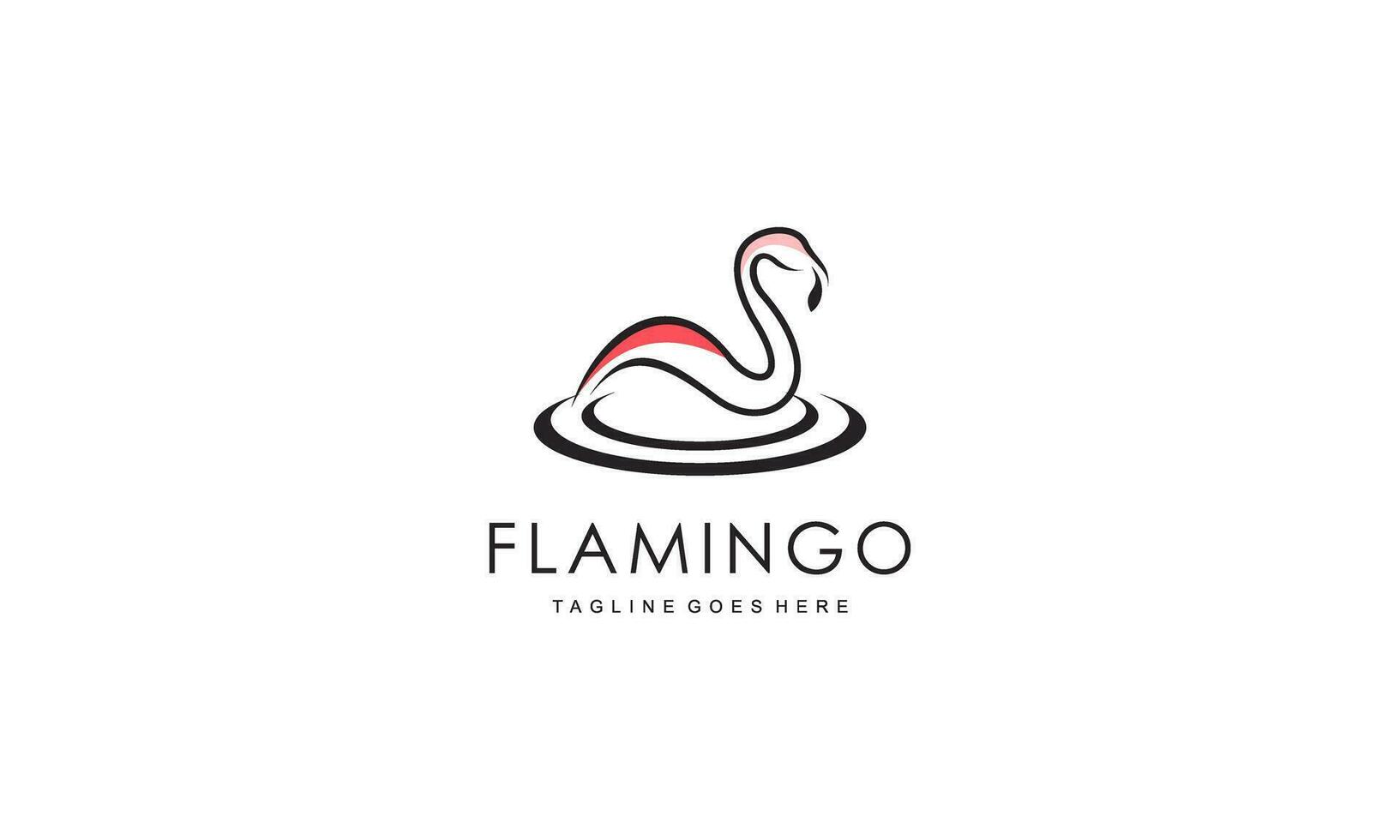 diseño de concepto de logotipo de flamenco. ilustración de vector de arte de línea