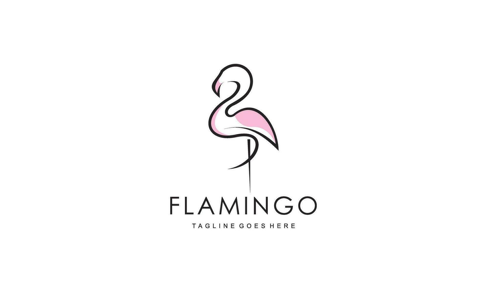 diseño de concepto de logotipo de flamenco. ilustración de vector de arte de línea