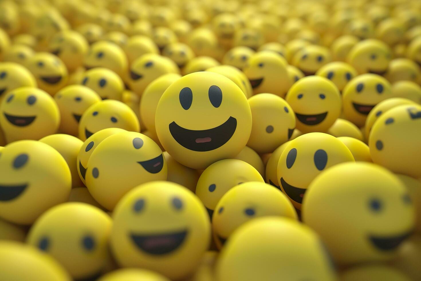 Happy and laughing emoticons 3d rendering background, social media and communications concept. AI Generative photo