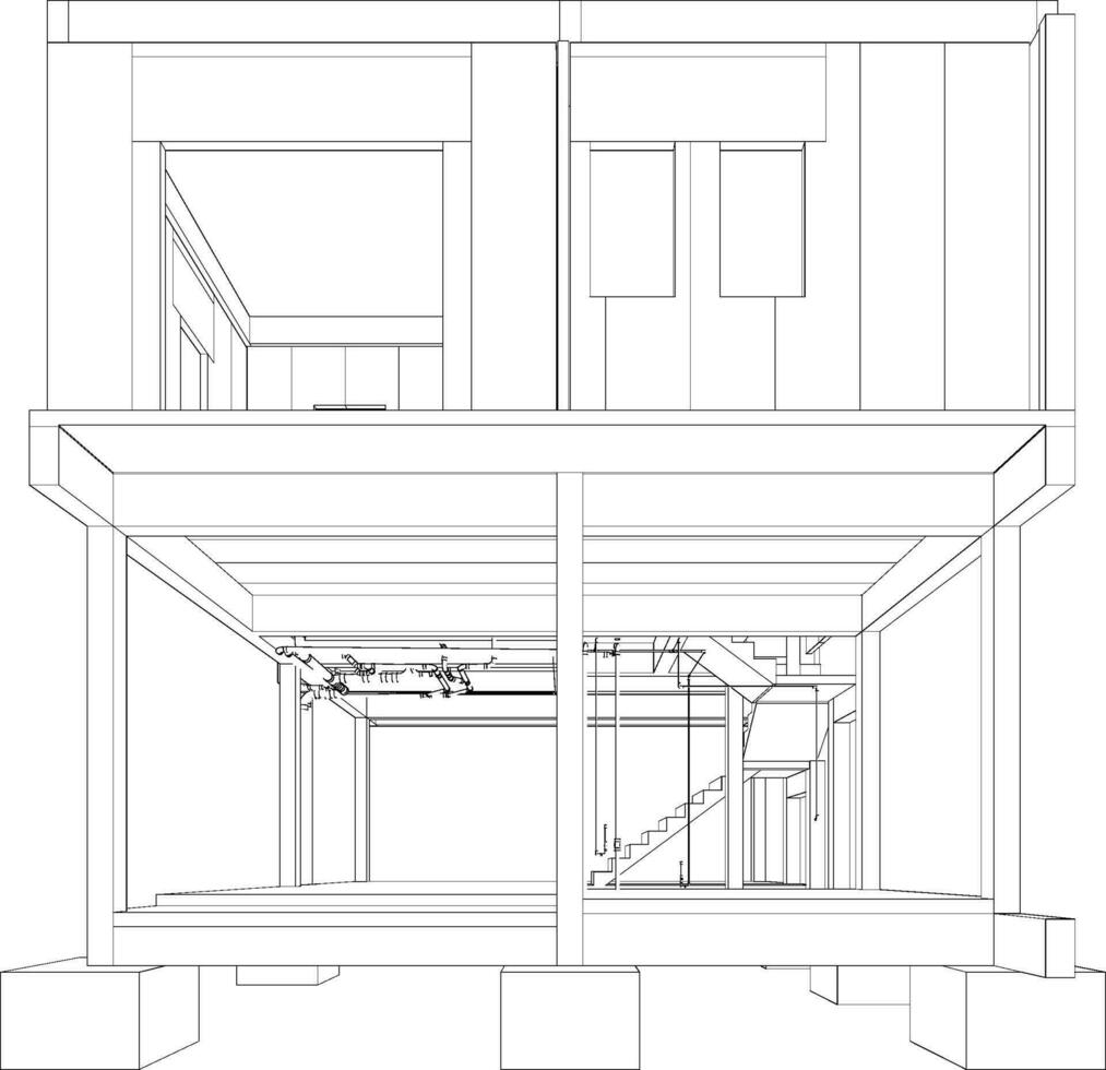 3D illustration of building and construction vector