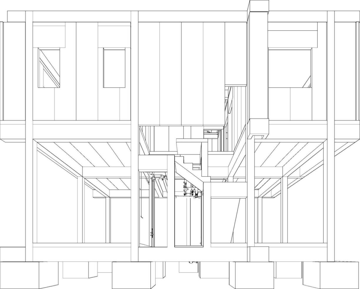 3D illustration of building and construction vector