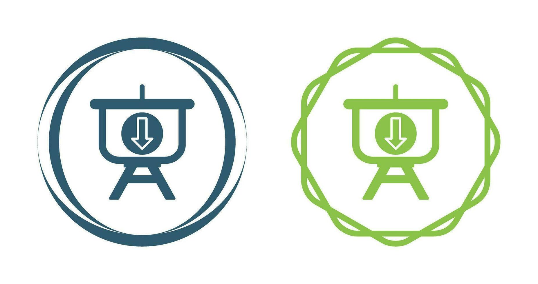 Downloading Presentation Vector Icon