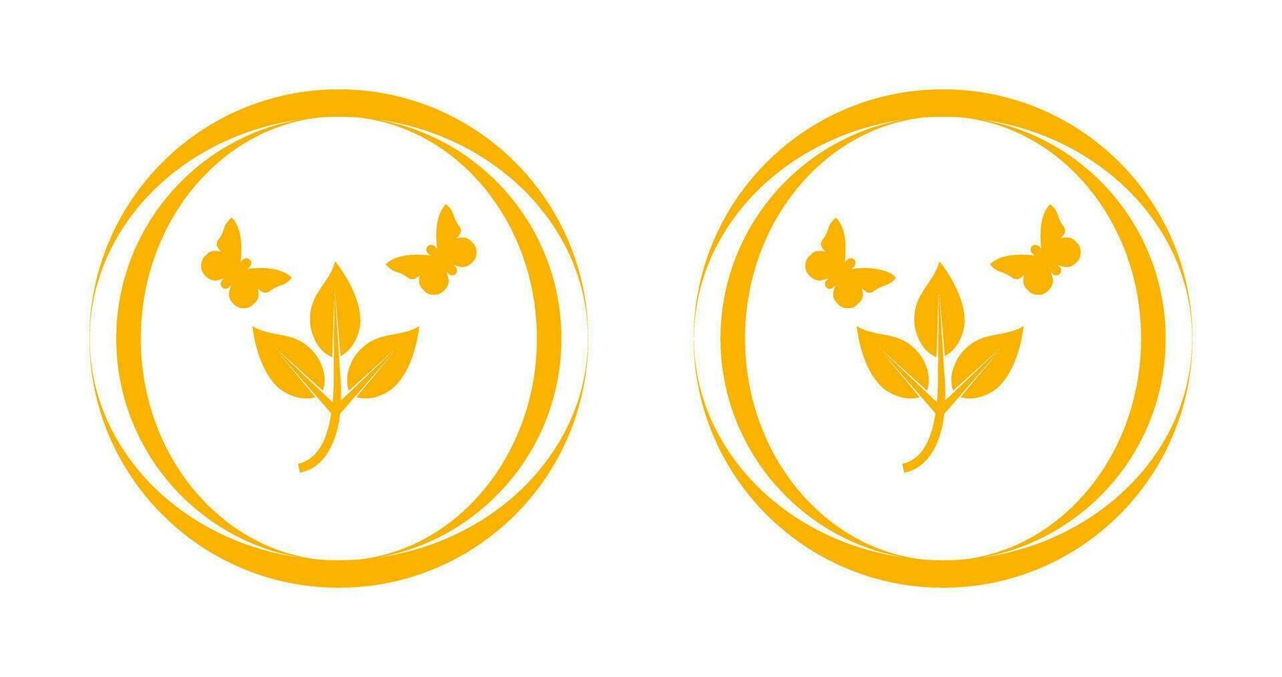 Butterflies over Plants Vector Icon