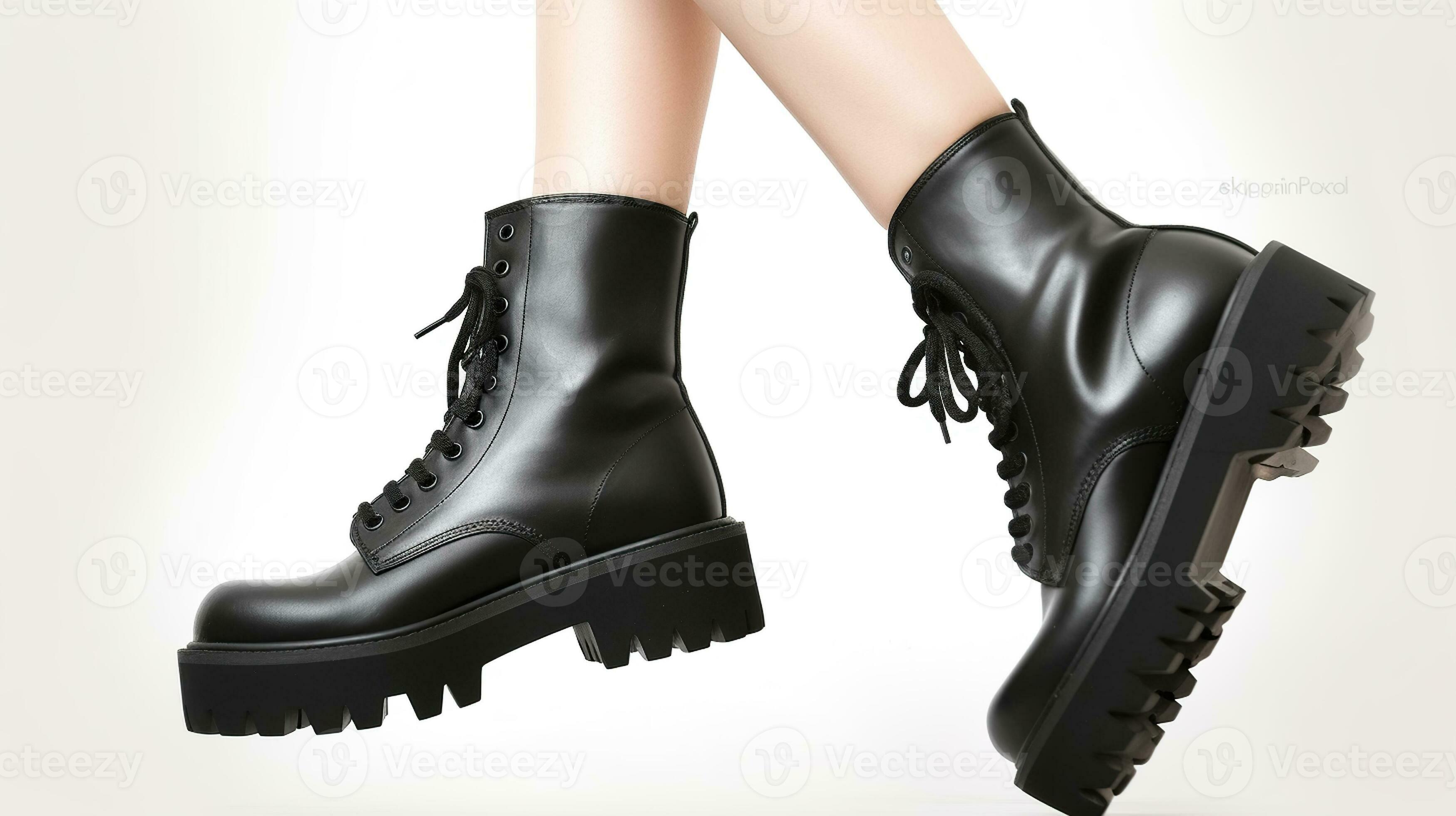 combat boots with low heel