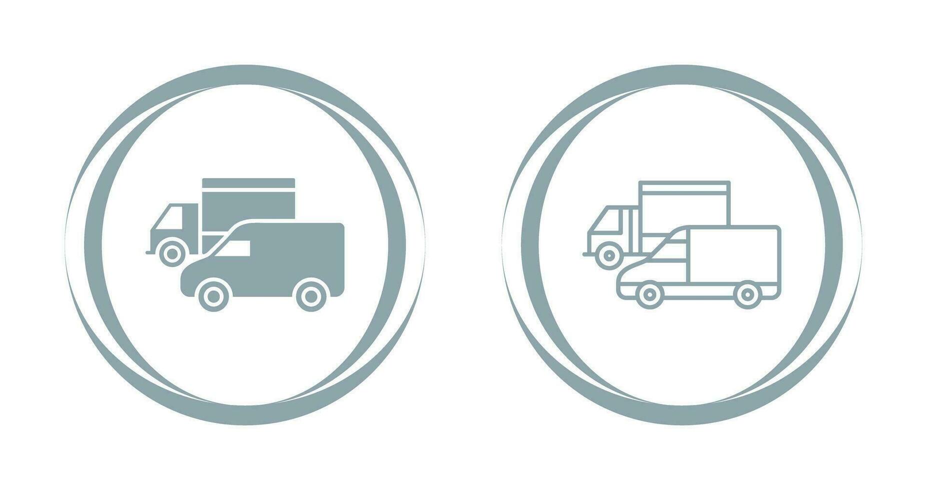 Parked Trucks Vector Icon