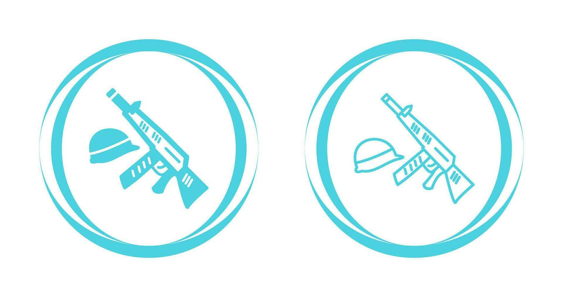 Gun and Helmet Vector Icon