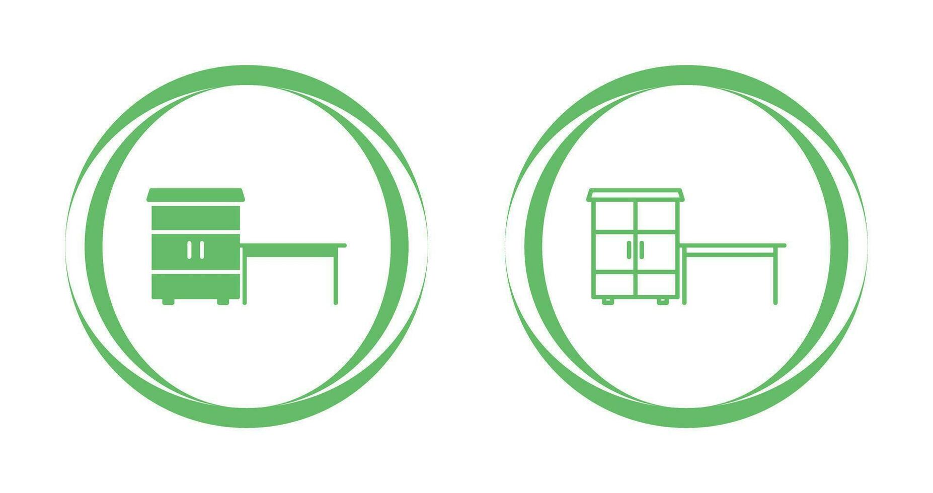 Table with Shelves Vector Icon