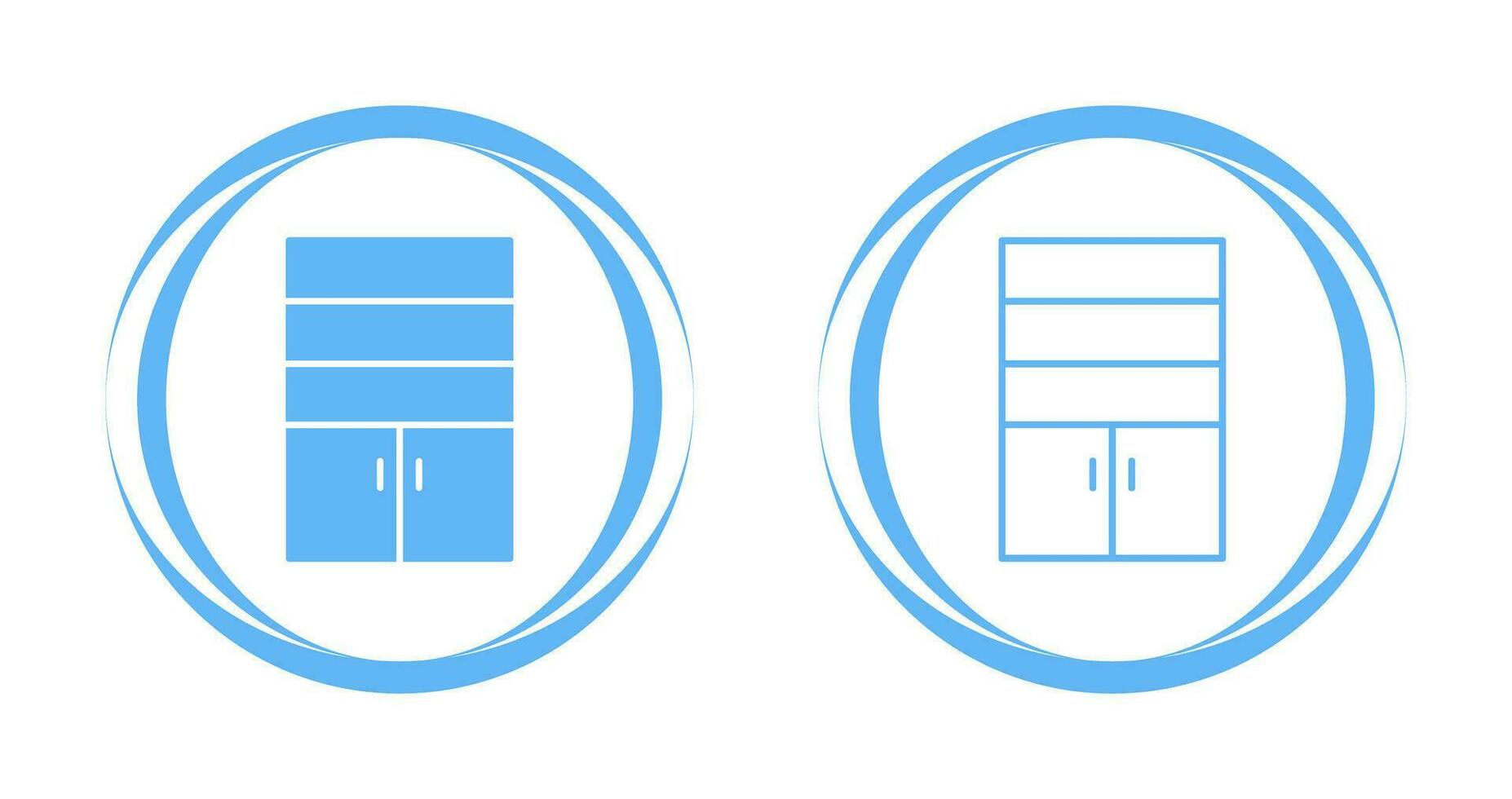 Cupboard with Shelves Vector Icon