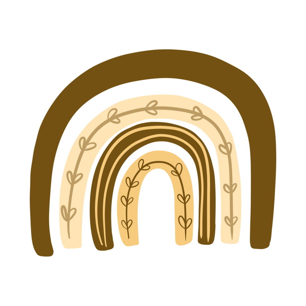 Earth tone Boho Rainbow png