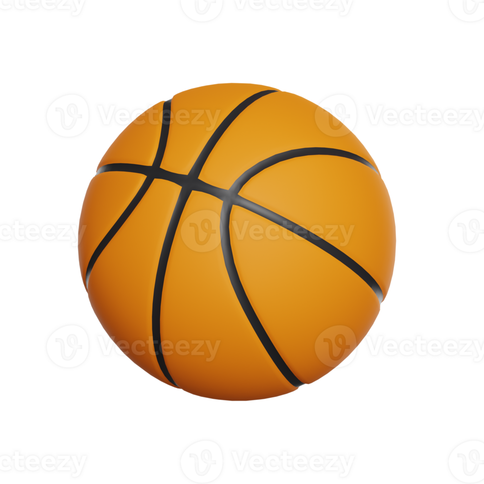 Basketball, 3D render icon leather ball png