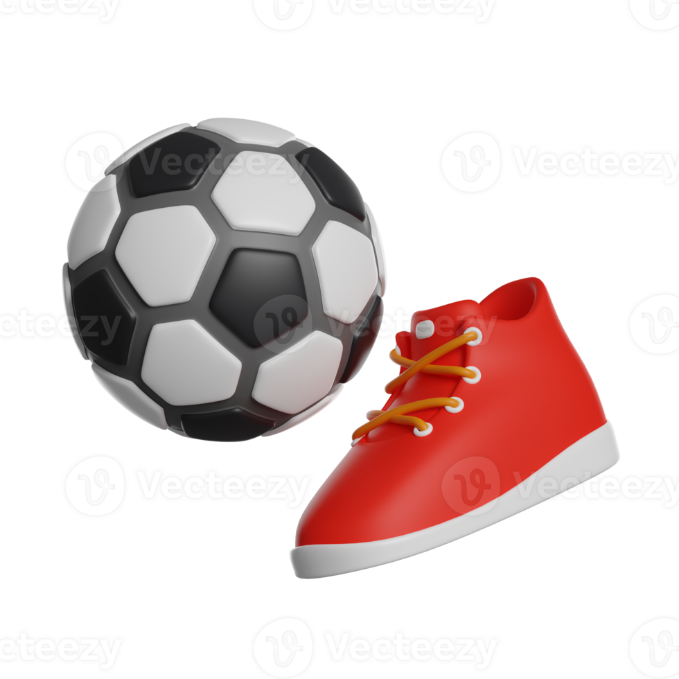 futebol 3d ícone esporte sapatos e bola png