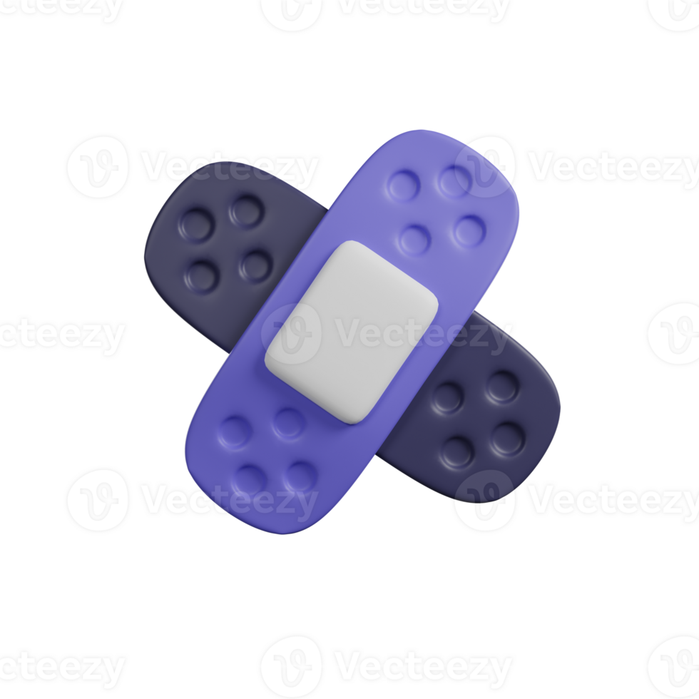 Elastic medical plaster 3D render icon png