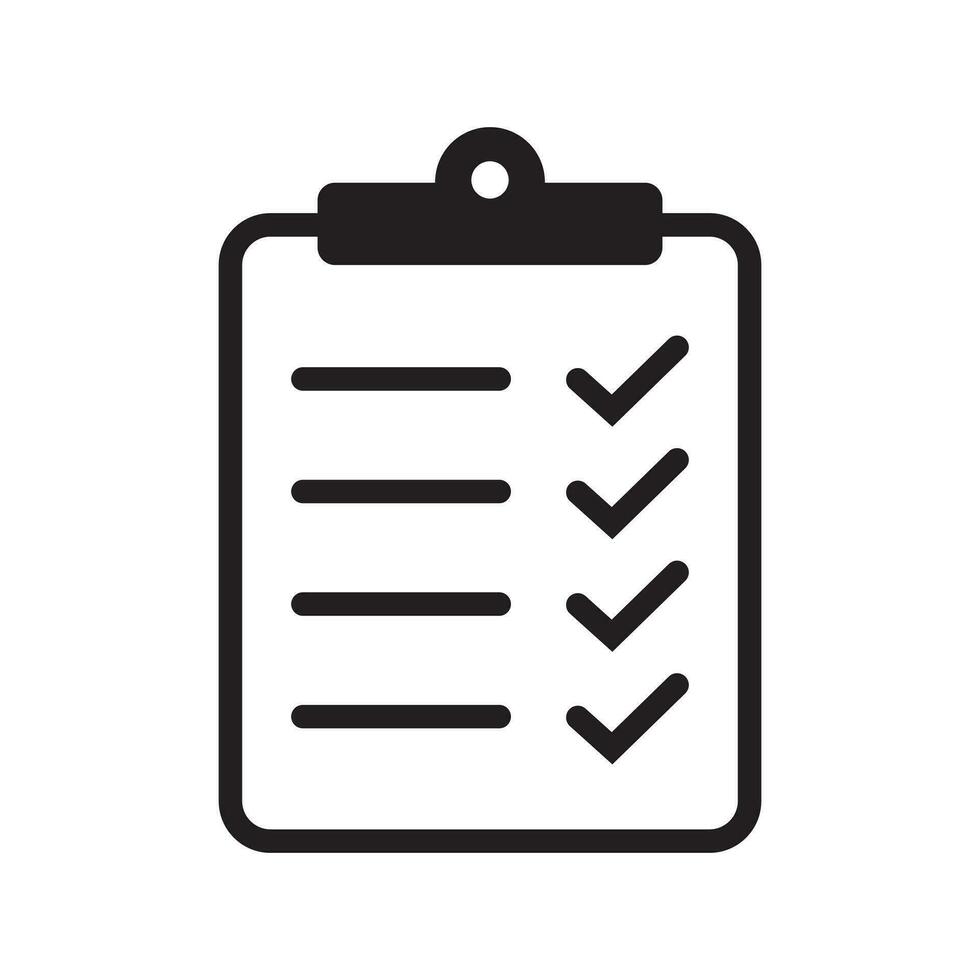 Clipboard and checklist icon. Project management, questionnaire line icon. To do list vector icon for web site and app design.