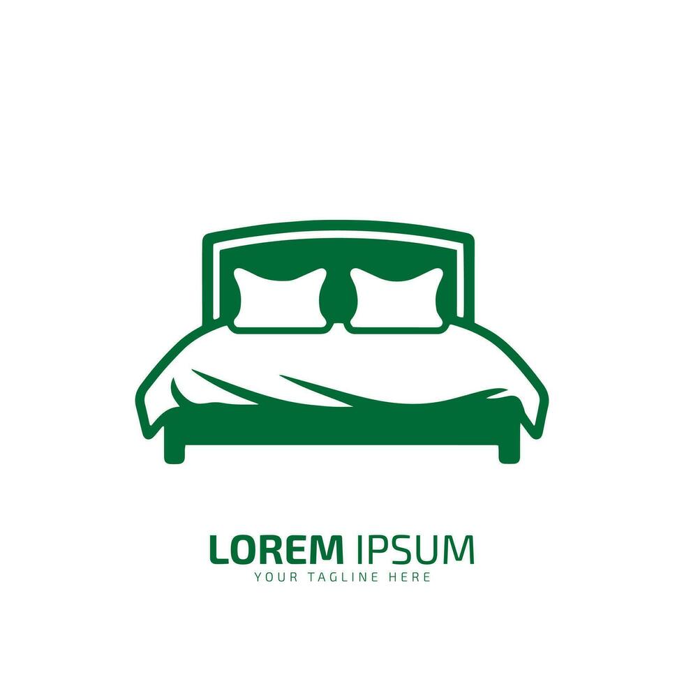 Bed logo template. Bed icon vector silhouette