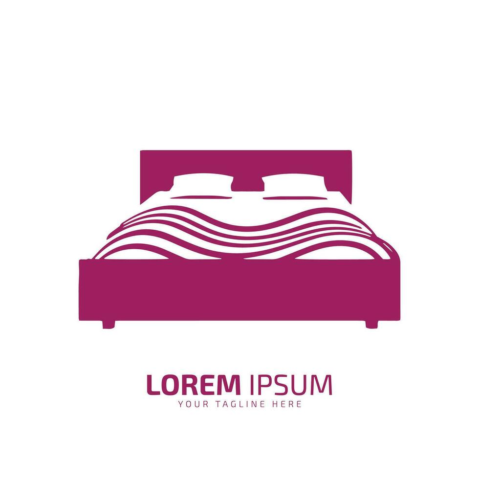 Bed logo template Bed icon vector silhouette isolated