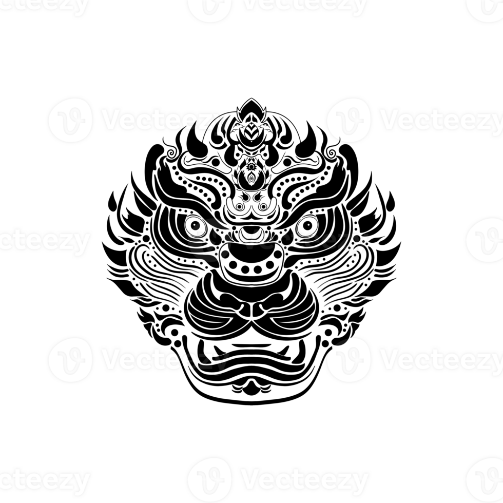 a black and tiger head on a transparent background png