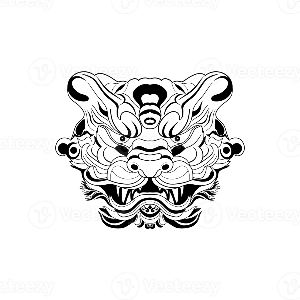 a black and tiger head on a transparent background png