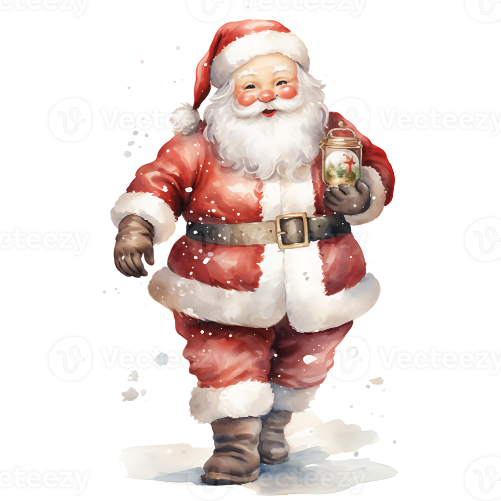 Noël Père Noël claus personnage aquarelle transparent Contexte ai génératif png