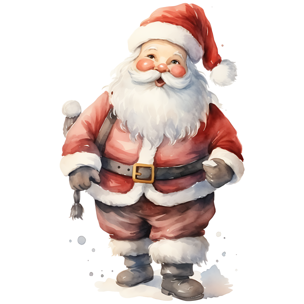 Natale Santa Claus personaggio acquerello trasparente sfondo ai generativo png