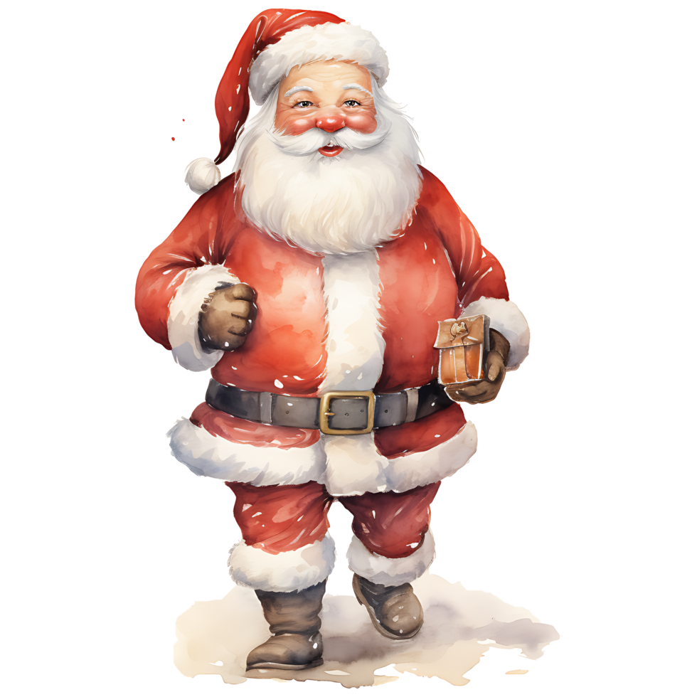 Noël Père Noël claus personnage aquarelle transparent Contexte ai génératif png