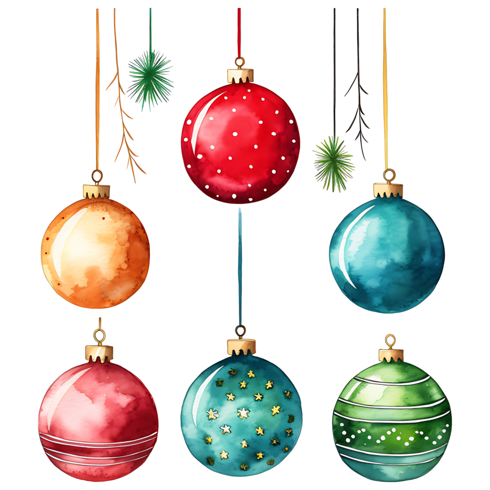 Christmas ball, Christmas tree ornament transparent background AI Generative png