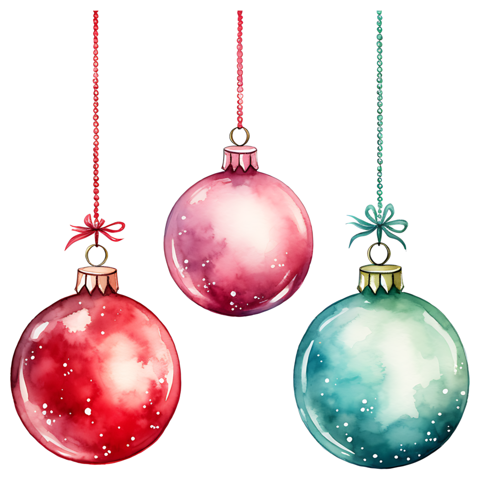 Christmas ball, Christmas tree ornament transparent background AI Generative png