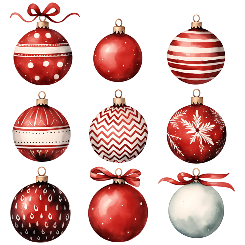 Christmas ball, Christmas tree ornament transparent background AI Generative png