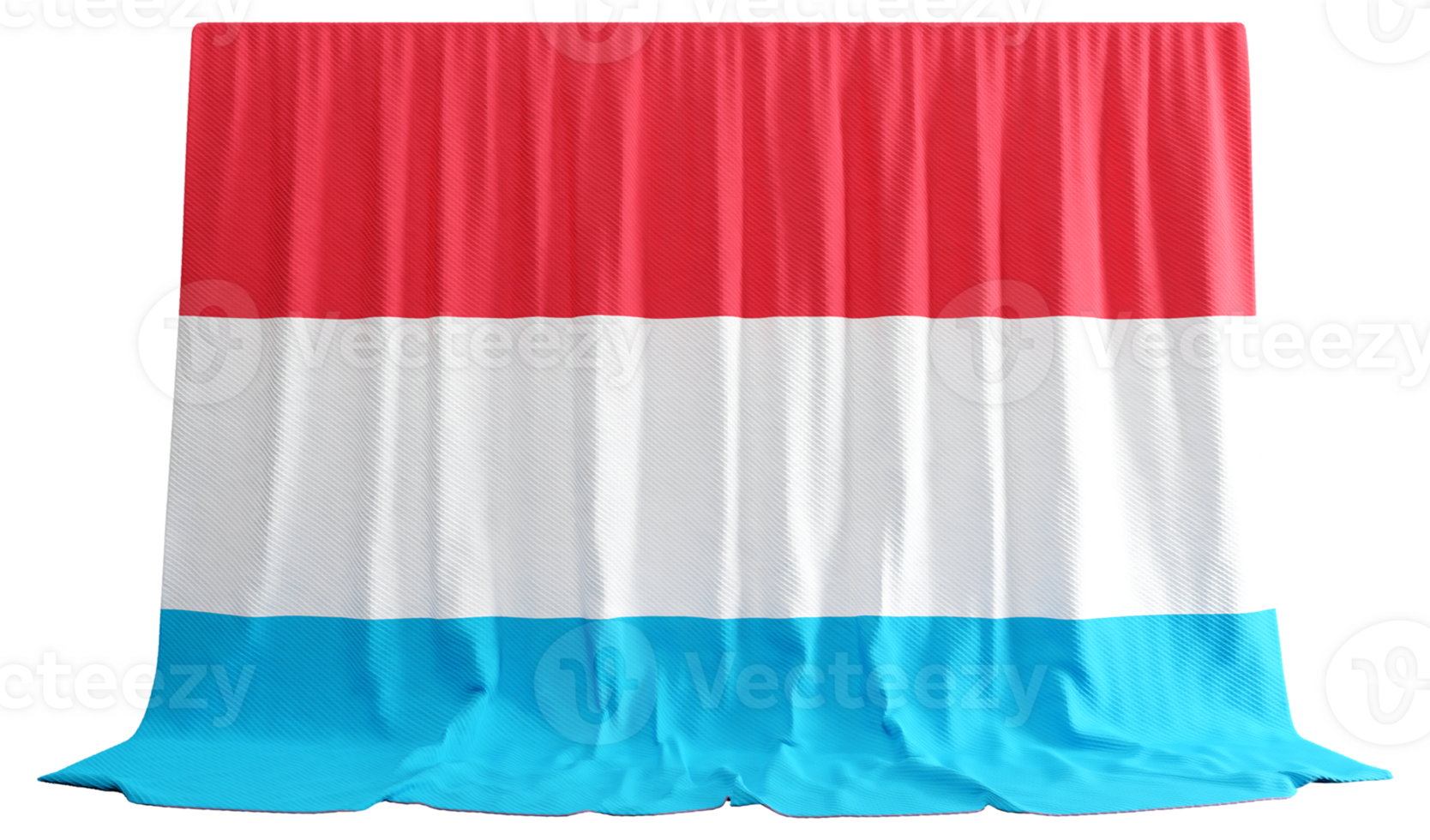 Luxembourg Flag Curtain in 3D Rendering Celebrating Luxembourg's Rich Heritage png